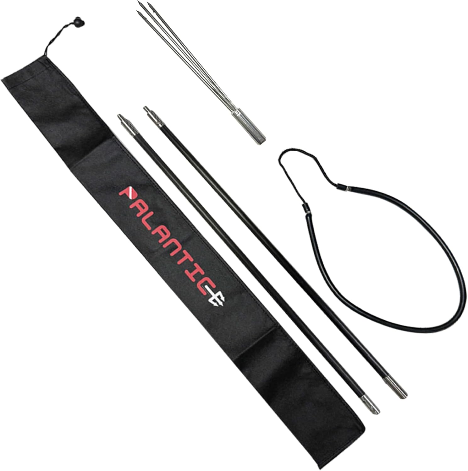 Scuba Choice Carbon Fiber 5' Travel Spearfishing Two-Piece Pole Spear 3 Prong Barb Paralyzer and Bag