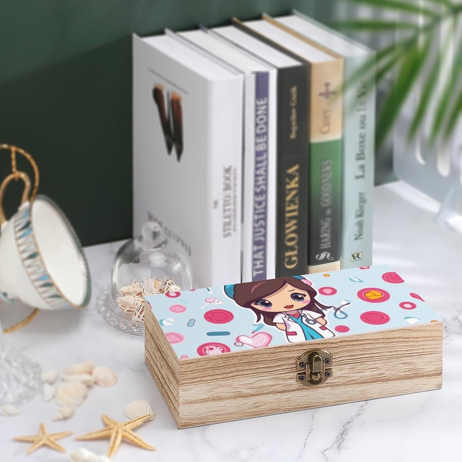 Cute Nurse Wooden Storage Box Decorative Keepsake Boxes image 4