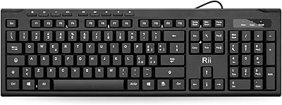 Rii RK907 (layout ITALIANO) - Tastiera con cavo USB e tastierino numerico