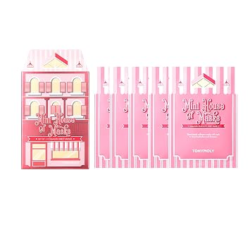 TONYMOLY Mini House of Masks 5pc Collagen Elasticity Sheet Mask Set Hydrating & Firming Korean Face Masks with Plant-Based Collagen Boosts Skin Elasticity, Radiance & Glow, K-Beauty Gift Set