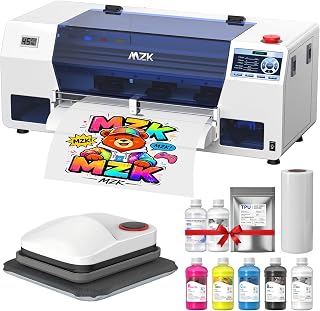 MZK Industrial-Grade A3 i3200 DTF Printer,3X Speed vs L1800,720x3660 DPI,24/7 Auto-Cleaning Mode&Ink Stirring&Anti-Clog Filter,5" Smartscreen,Apparel Printer for DIY Business,Gift Ink 2 Years