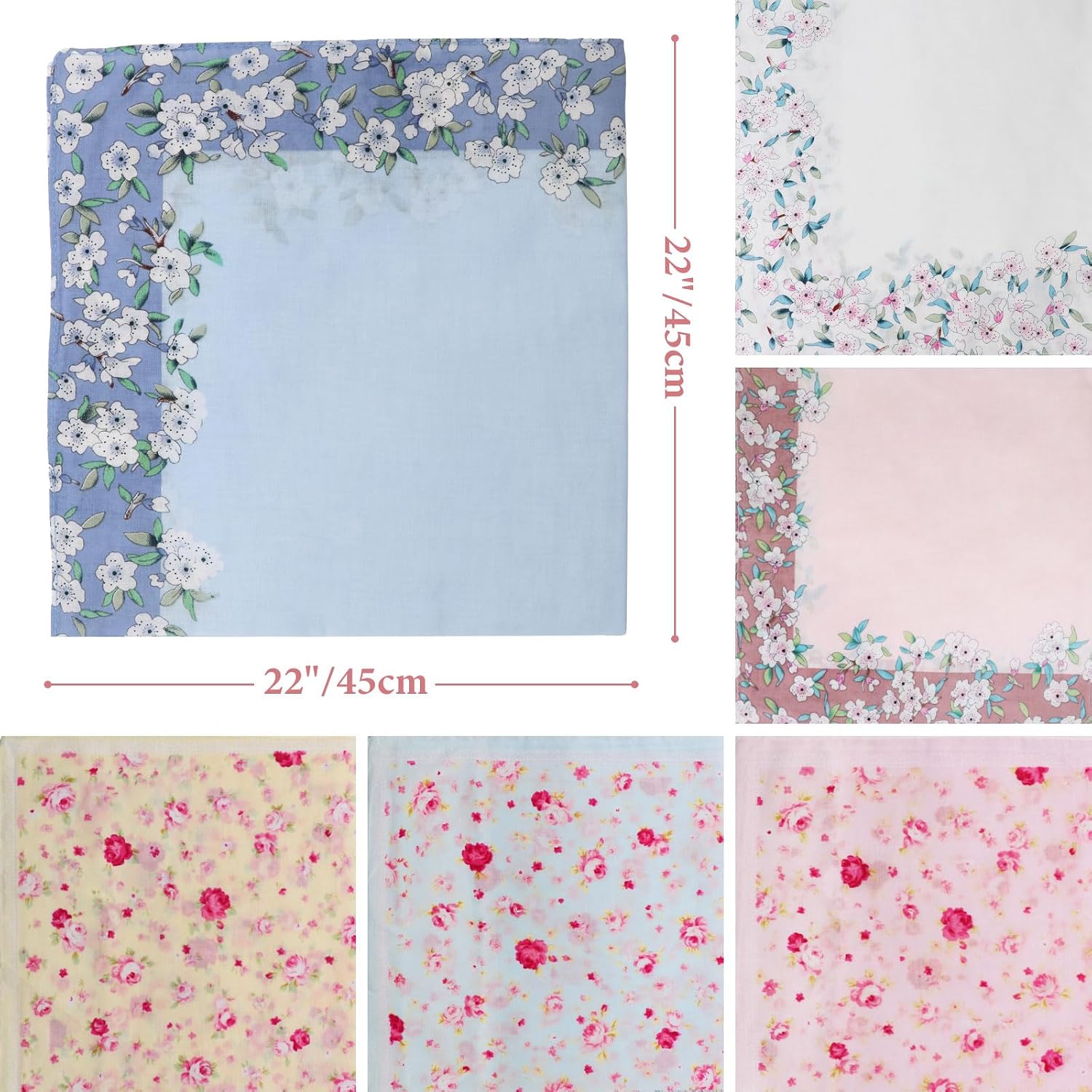 White Cotton Embroidered Handkerchiefs for Men Women Wedding Date