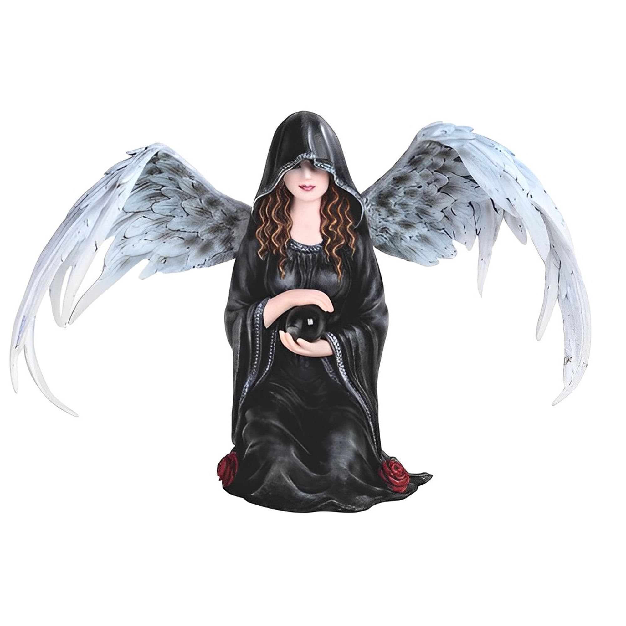 Statue d'ange sombre de 24 cm, objet déco de style gothique pour salon et bureau