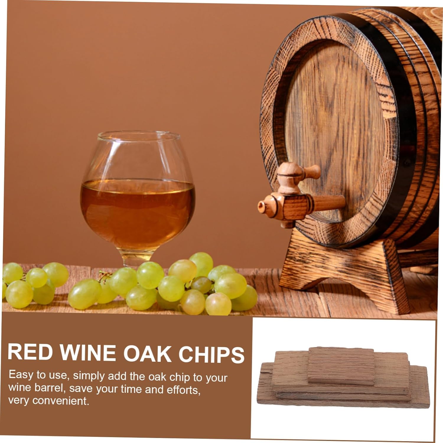 Garneck French Oak Chips for Home Wine Making Medium Chips for Enhanced Flavor and Random Shape Wine Brewing Supplies