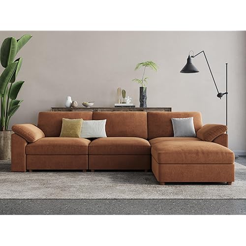 EASE MOOSE Sectional Modular Sofa,Oversized L Shape Sectional Couch Wide Deep seat Sectional Sofa,FSC Certified Comfortable Chenille