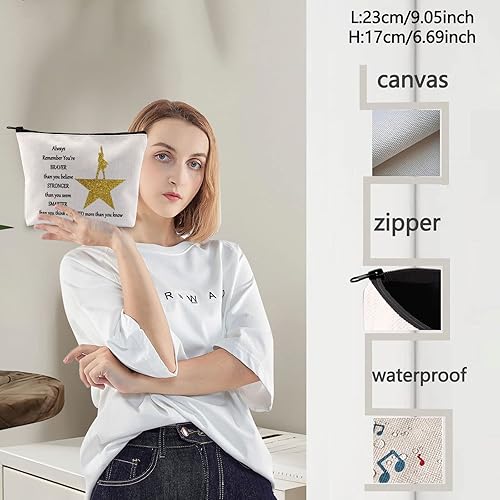 Miniatura 10 de LEVLO Broadway Bolsa de cosméticos musicales Musicales Hamilton inspirado en el regalo You Are Braver Stronger Smarter Than You Think Hamilto -