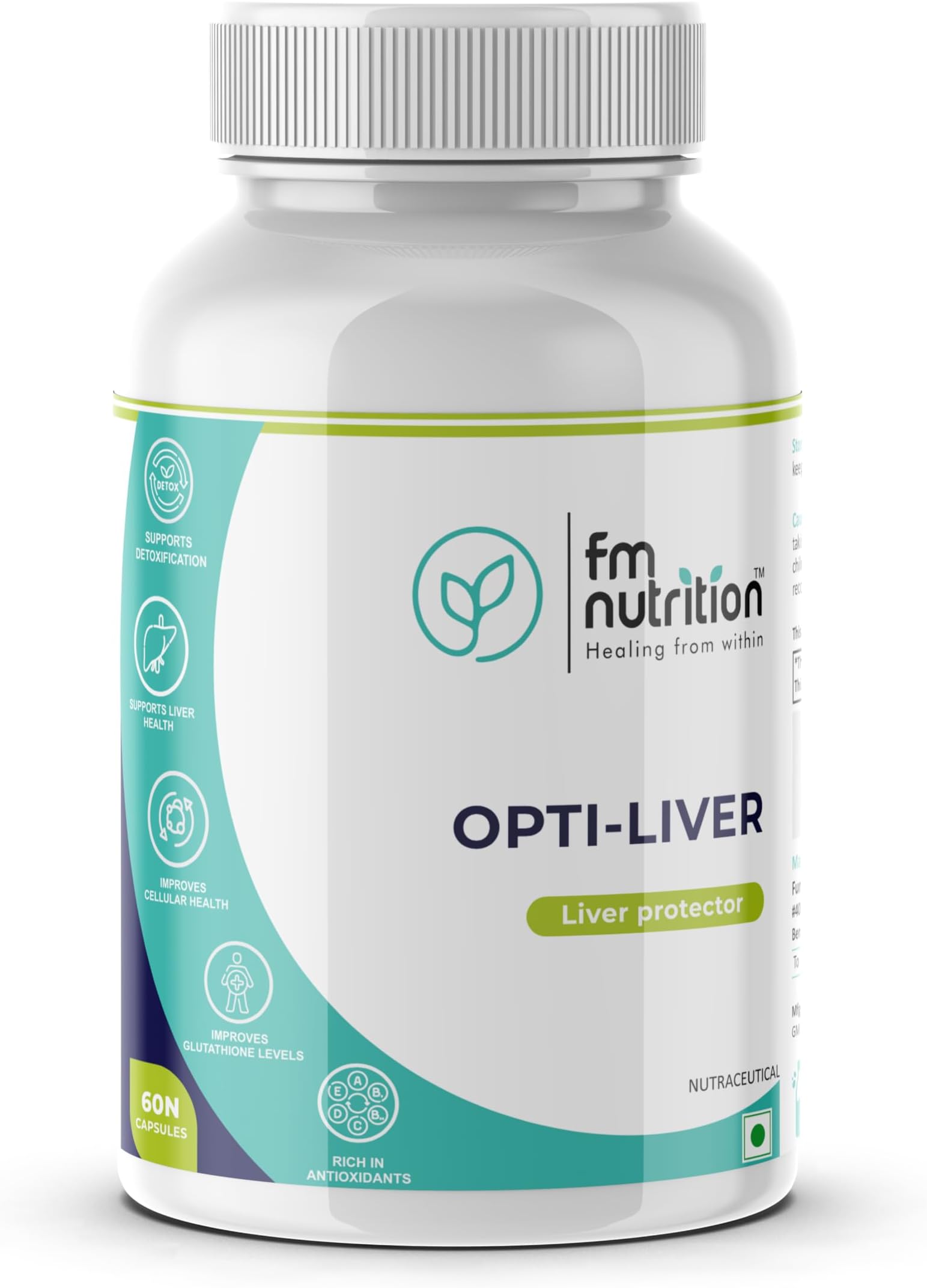 - Opti-Liver | Liver Function & Detox Support | Glutathione, Milk Thistle & NAC | Digestive & Metabolic Support | Vegan | 60 Veg Capsules