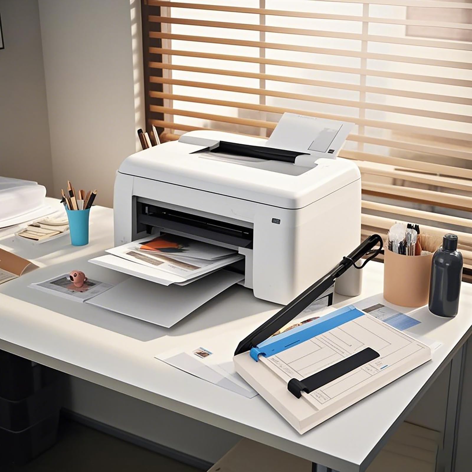 Massicot A4 Coupe-Papier Professionnel,avec Protection de Sécurité | Machine à Découper 12 Feuilles,pour Bureau/École/Scrapbooking (A3/A4/A5/B5/B6/B7, Carton/Vinyle/Photo)