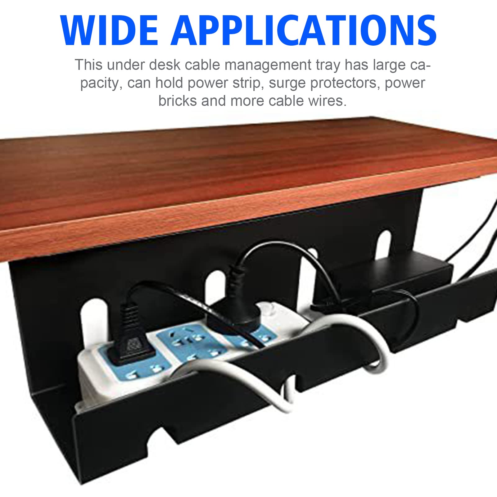 Kabelkanal Schreibtisch Iron Office with Screws Power Strip Home Cord Raceway Storage Wire Organizer Under Desk Cable Management Tray Keep Tidy