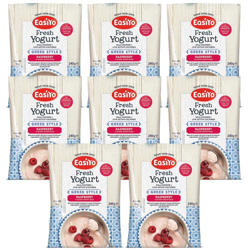 Buy Greek Style Raspberry EasiYo Yogurt 8 Sachet Pack Each Sachet