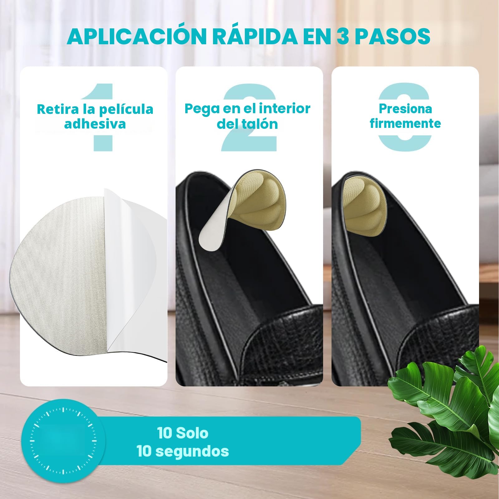 SURFOU Taloneras para zapatos, Almohadillas Autoadhesivas Antirrozaduras, Espuma Viscoelástica Plantillas, Protector de Talón Antideslizante, Unisex, Para Grandes, 6 Pares
