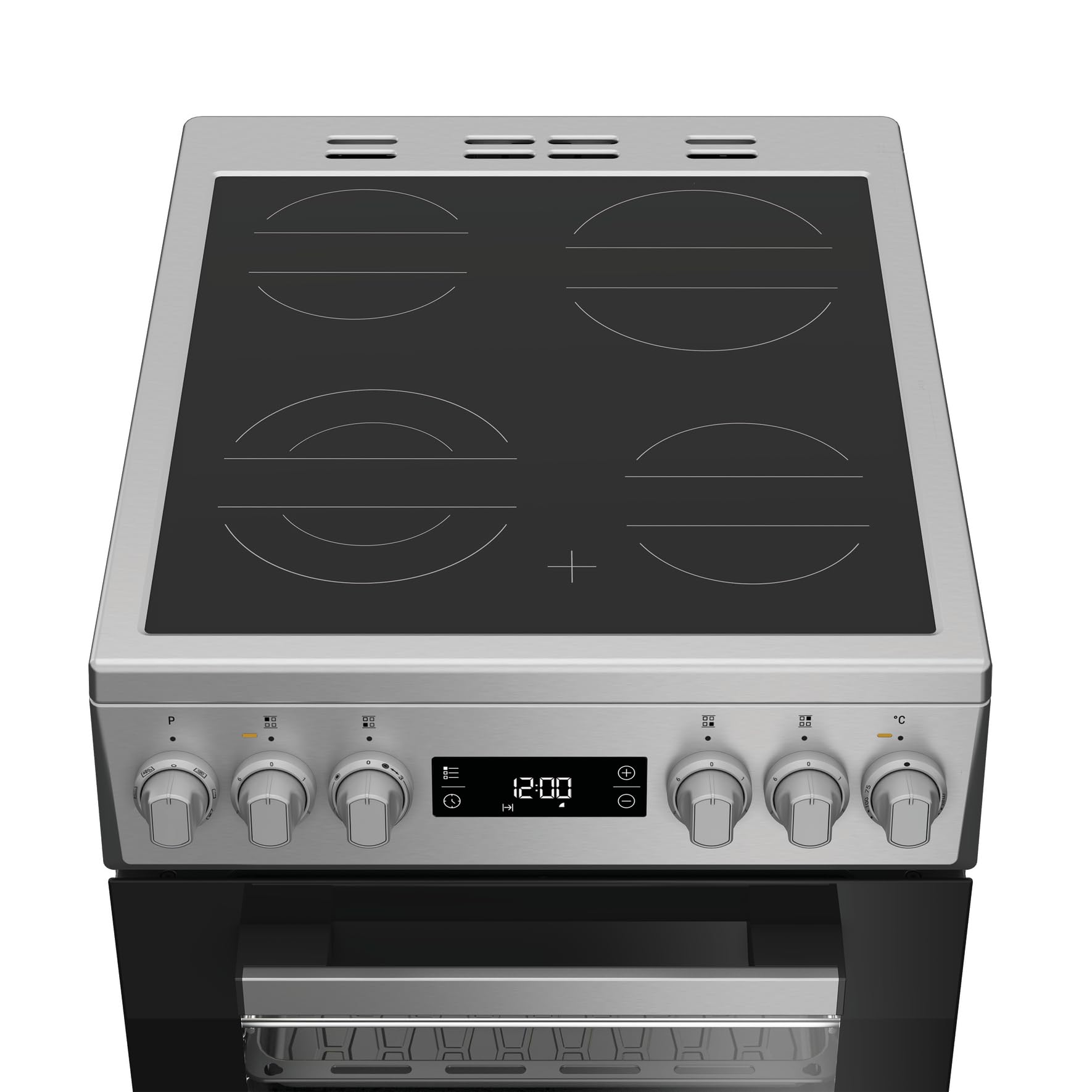 Bauknecht Standherd B5V8LMX / Heißluftbackofen mit 8 Funktionen/Kochfeld mit 4 Kochzonen/Hydrolyse-Reinigungsfunktion/Garraumvolumen 60 Liter/Edelstahl-Optik