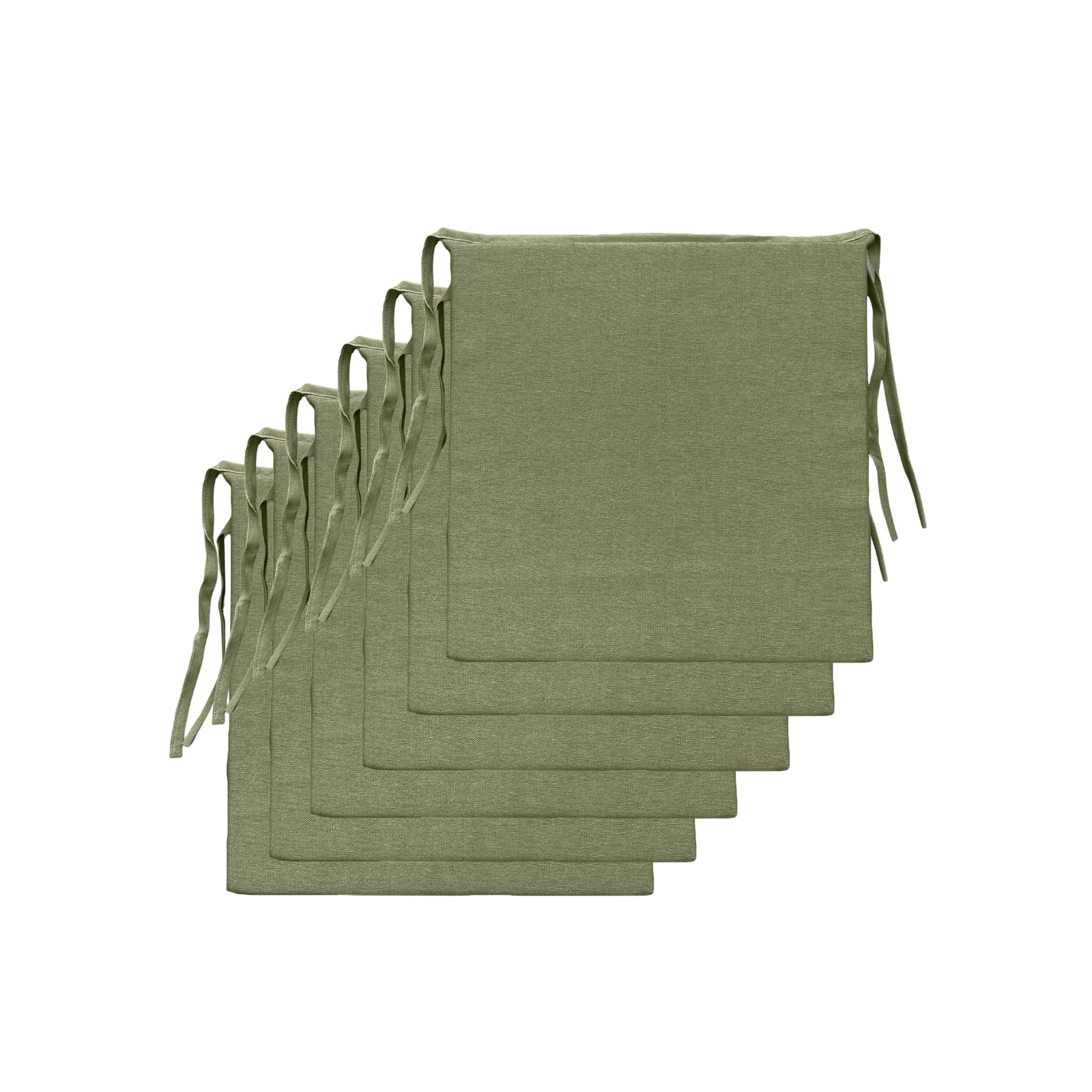 Coussins pour Chaises de Cuisine Kaki de Haute Qualité Italienne Lot de 6