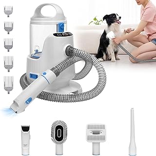 Petmolico Pet Grooming Vacuum Set for Dog 13000PA Suction Dog Vacuum Grooming Kit with 2.8L Large Cup for Shedding Grooming Include 4 Hair Clipper Combs