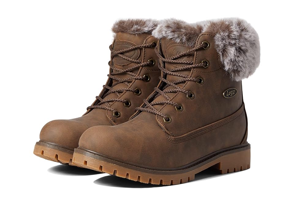 Lugz Rucker Hi Fur (Walnut/Gum) Women's Boots INTERNATIONAL SHIPPING