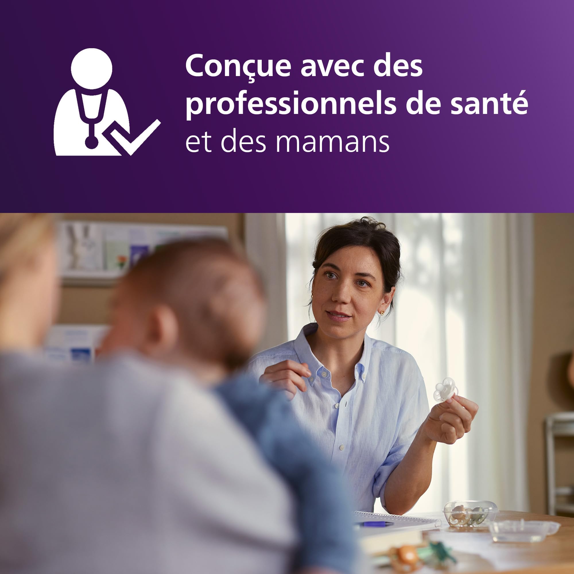 Philips Avent Sucettes ultra-douces - Tétines orthodontiques, pour bébés de 0 à 6 mois, collerette souple,en silicone souple d'origine végétale, sans BPA, lot de 2, SCF091/38