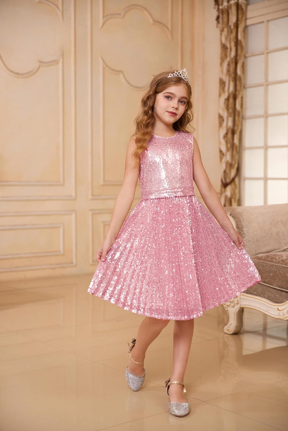 GRACE KARIN Girls Sequin Dress Sleeveless Prom Party Formal Graduations Fancy Tween Girls Dresses Size 5-12 - Image 6