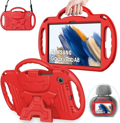 Miniatura 18 de AVAWO Funda infantil para Samsung Galaxy Tab A8 de 10.5 pulgadas 2022, morado, a prueba de golpes, ligera, con correa y protector de pantalla