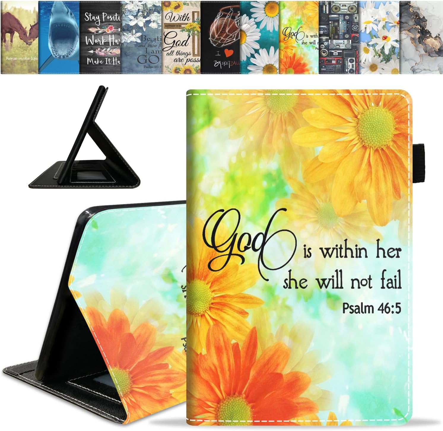 Case for All-New Amazon Fire Max 11 Tablet (13th Generation, 2023 Release) - Slim Lightweight PU Leather Stand Cover with Auto Wake/Sleep, Christian Quotes Bible Verse Psalm 46:10
