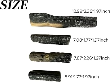 Gas Fireplace Logs, 4 Small Pieces of Ceramic Simulated Firewood for a Variety of Indoor Gas fireplaces, ventless, Gel, Ethanol, Electric or Outdoor fireplaces and fire pits
