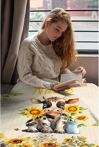 Miniatura 155 de Manta personalizada con diseño de jirafa y elefante, manta de franela suave, acogedora y ligera con nombre para sofá, cama, sofá, regalo, unisex