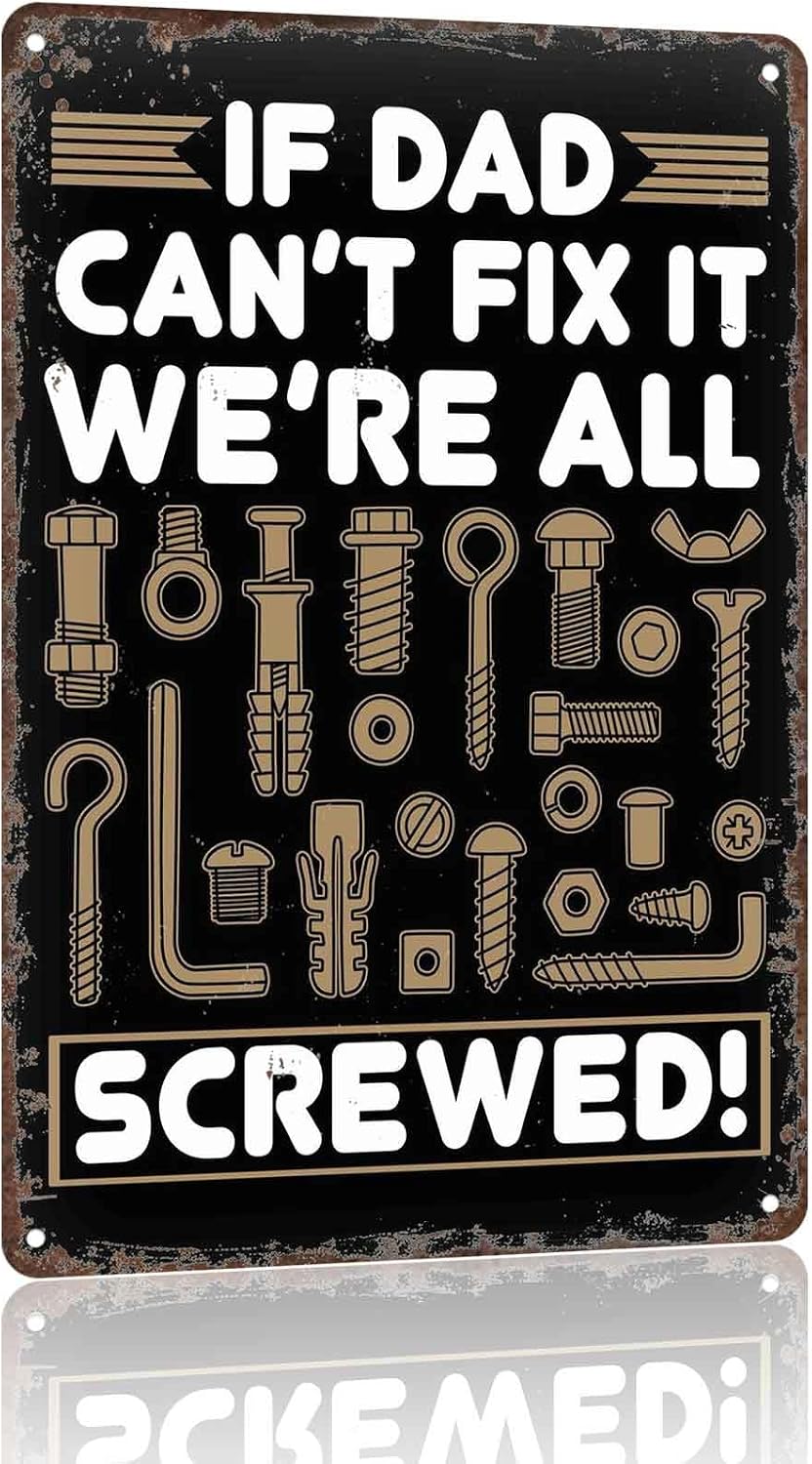 Funny Tool Themed Metal Sign 8x12 Inch for Garage Wall Decor