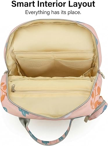 Miniatura 5 de Mochila para pañales para bebé: bolsa de viaje impermeable de gran capacidad, bolsa de bebé multifunción con cambiador, soporte para chupete y Rosa