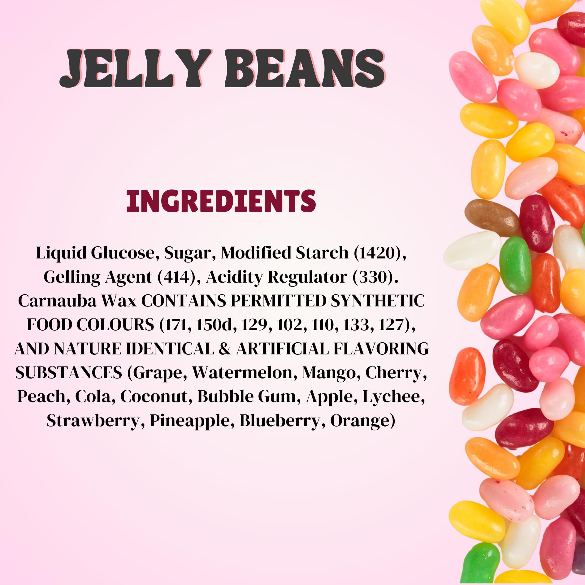 Winola Jelly Beans - 100% Vegetarian Multicolored, Mixed Fruit Flavours Jelly Beans (1 kg in a pouch) - Image 4 thumbnail