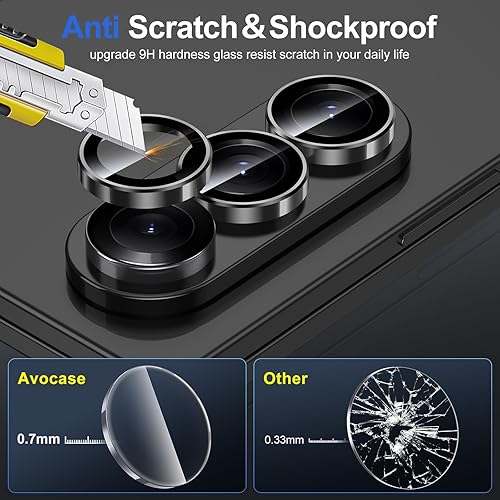 Vista 3 de Protector de lente de cámara para Samsung Galaxy Z Fold 7, cubierta individual de lente de vidrio templado, [fuerte absorción] cubierta de lente 1