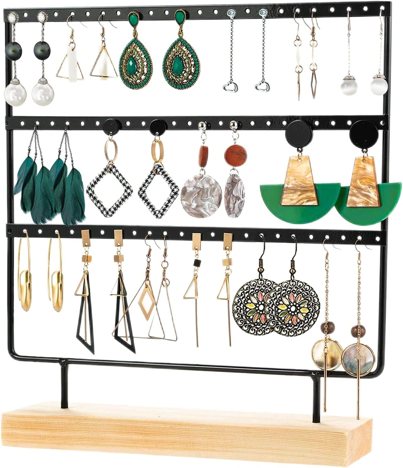 Présentoir à Bijoux En Métal Doré Gukasxi – Arbre à Bijoux Design Avec Finition Marbre – Pour Colliers, Bracelets, Boucles D'oreilles