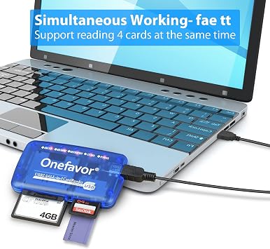 SmartMedia Cards Reader Writer, All-in-1 USB Universal Multi-Card Memory Cards Reader for Windows, Mac, Linux (Card Reader + Type-c Adapter)