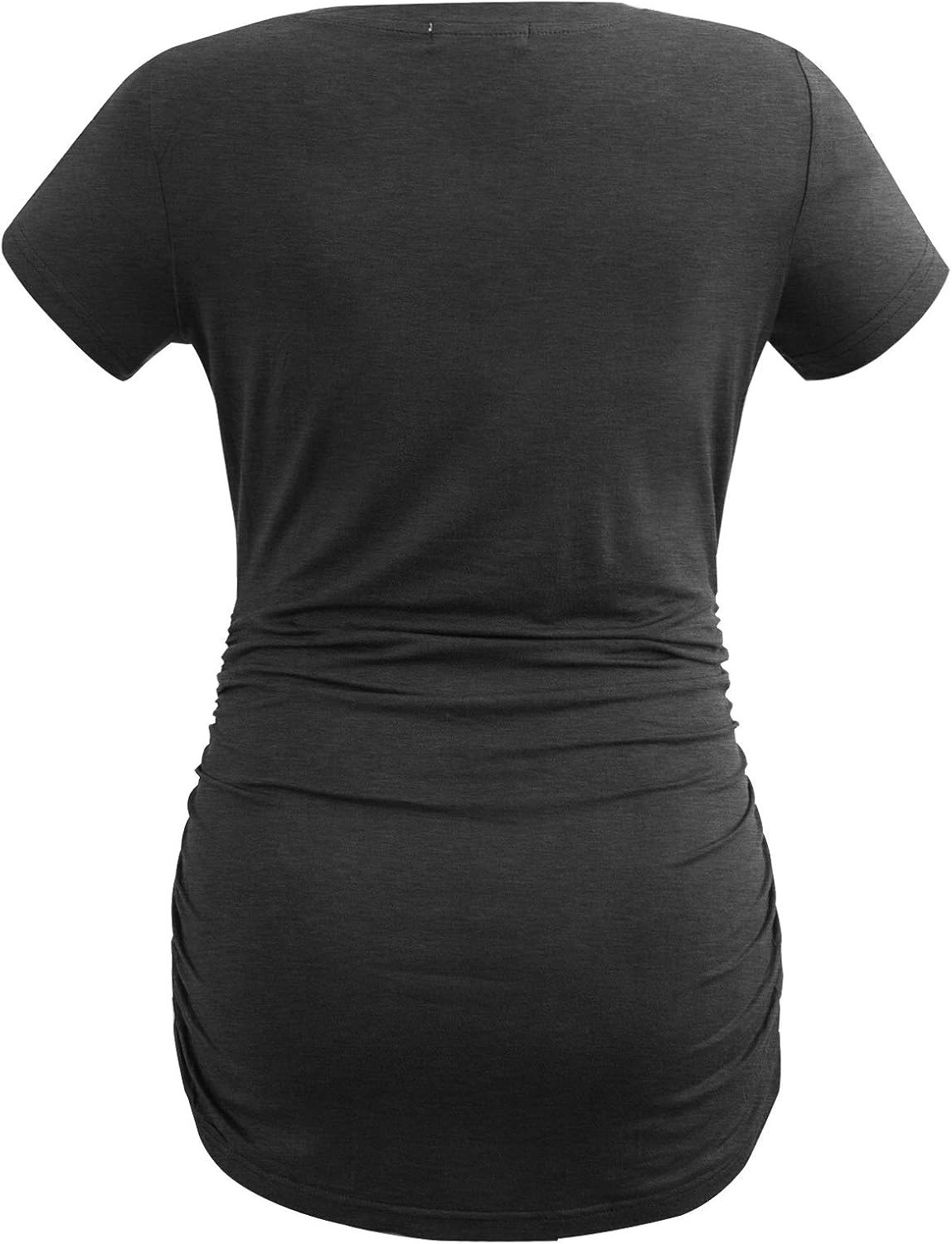Smallshow Women's V Neck Maternity Clothes Tops Side Ruched Pregnancy T Shirt - Image 7