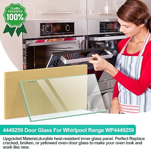 Miniatura 7 de Reemplazo de vidrio para puerta de horno WP4449259 actualizado con Whirlpool 4449259 - Vidrio interior para horno Whirlpool 4449259, vidrio interior