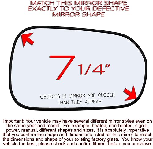 Miniatura 4 de Conjunto de cristal del espejo lateral derecho del pasajero con placa trasera de plástico (sin calefacción) compatible con Honda Accord Sedan