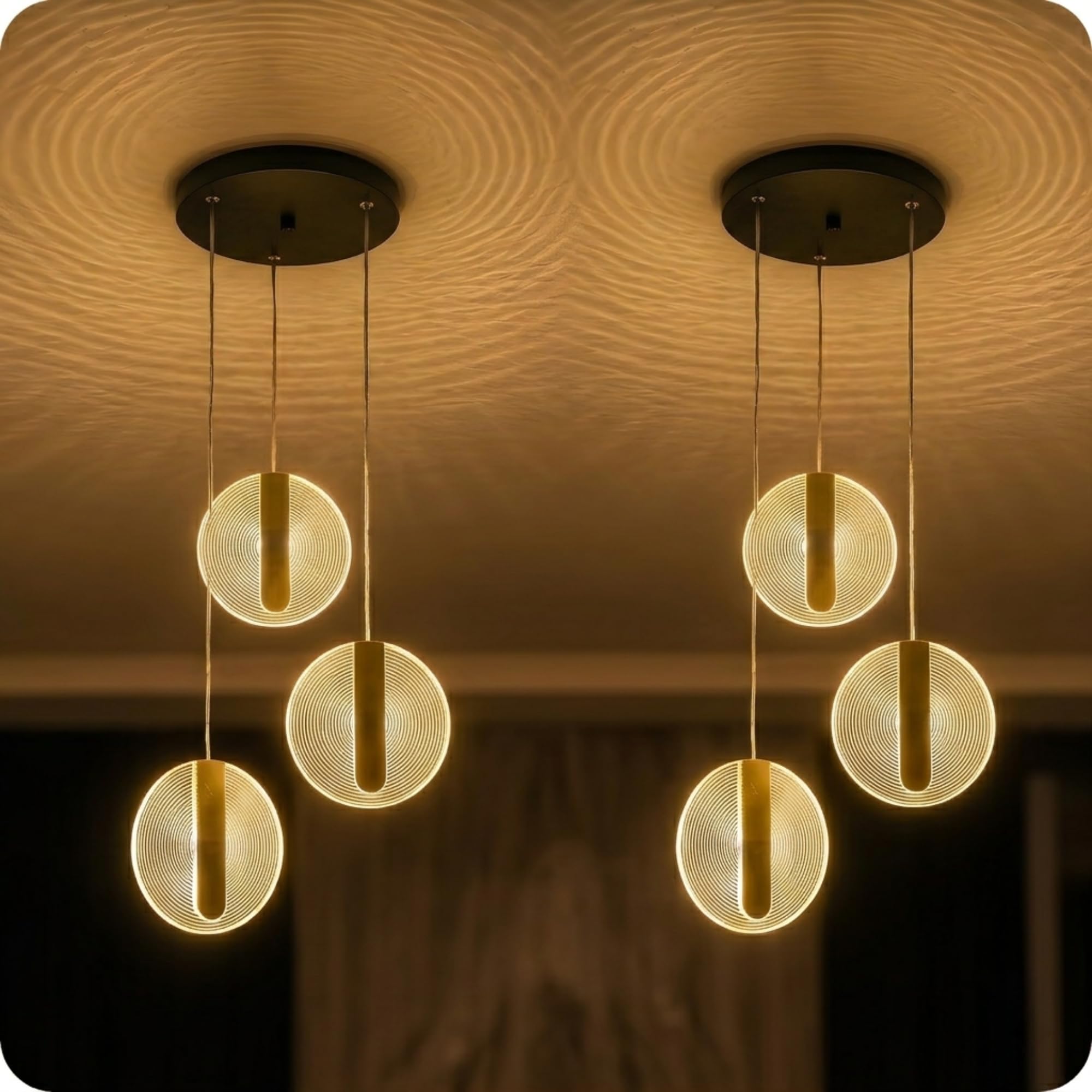 Liora 2 Pack Chandelier Modern Hanging Light Warm White LED Decorative Ceiling Light for Living Room Dining Area Bedroom Luxury Indoor Lighting Fixture-image-21