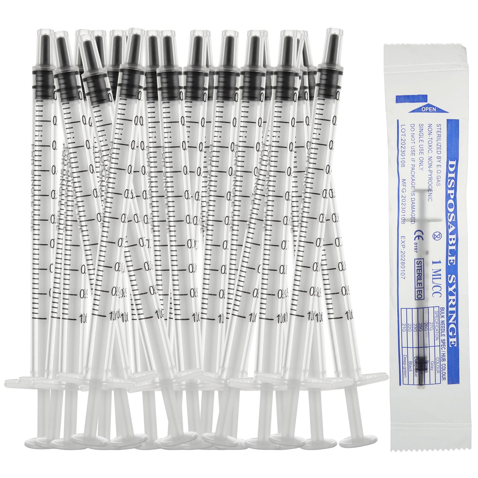 200 pezzi da 1 ml di colostro, siringhe usa e getta da 1 ml siringa sterile, siringhe da 1 ml senza aghi, confezione singola per laboratori scientifici, irrigazione, ricarica, alimentazione di