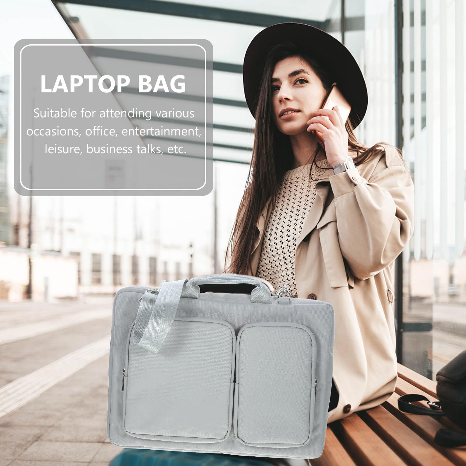 GALPADA 1pezzi Borsa per Laptop Custodia per Notebook Organizer Doppio Tasche Interne per Cellulari Mouse Dischi Rigidi Leggero e Portatile Adatto per Ufficio