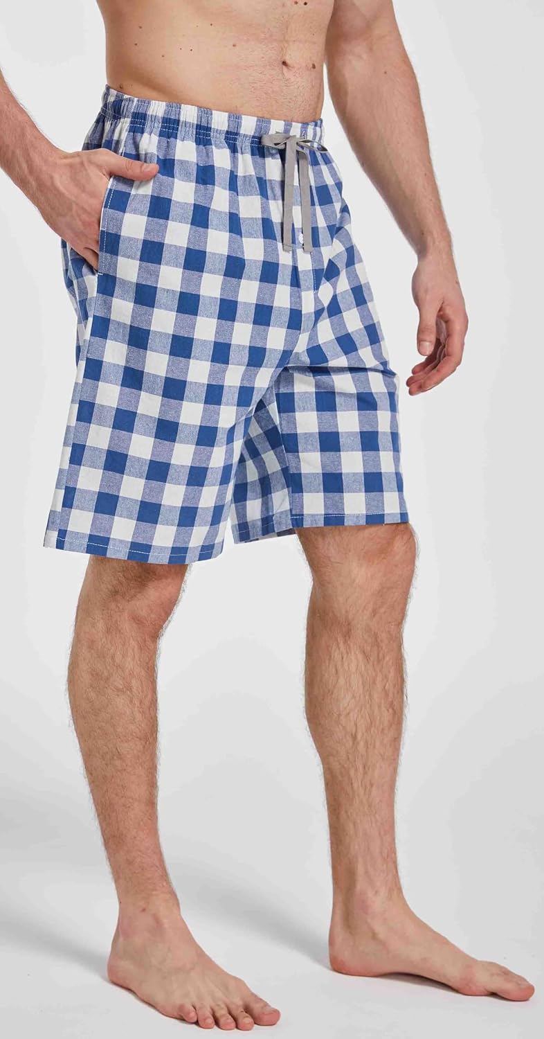 Men's Plaid Sleep and Lounge Pajama Shorts