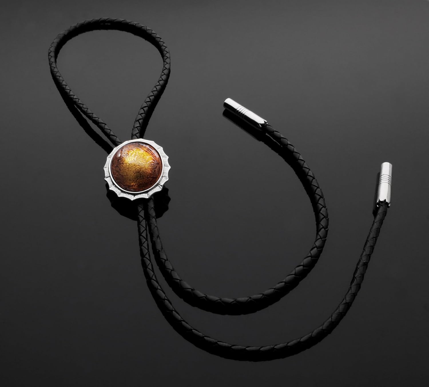 Dandy 085 Bolo Tie Handcrafted Cloisonné Jewelry with Gold & Gold Technique