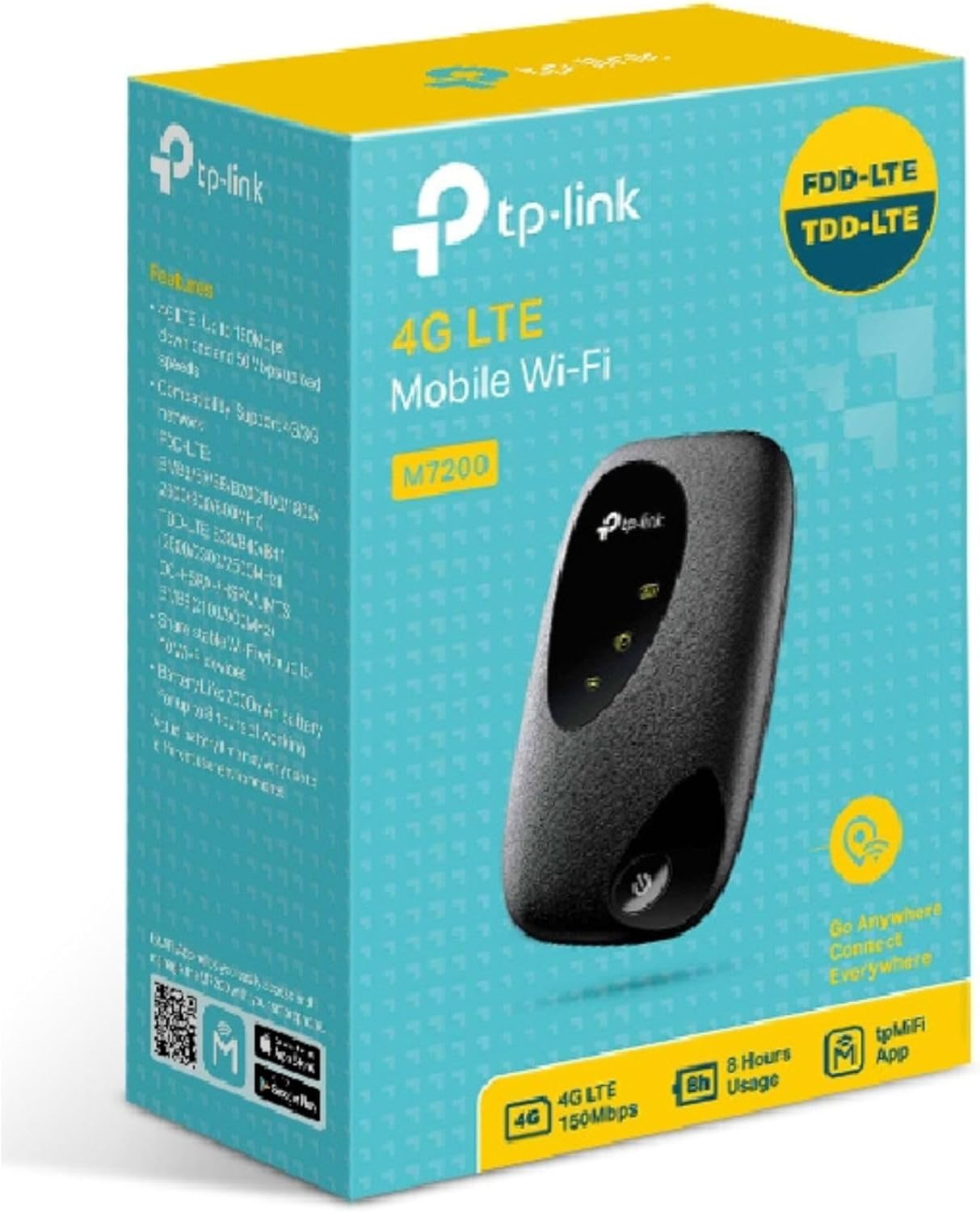 TP-Link M7000 4G+ MiFi, Portable Travel WiFi, Low Cost Unlocked LTE-Advanced Cat4 Mobile WiFi Hotspot Dongle, SIM Card Slot, Caravan WiFi, High Global Compatibility, Easy App Management