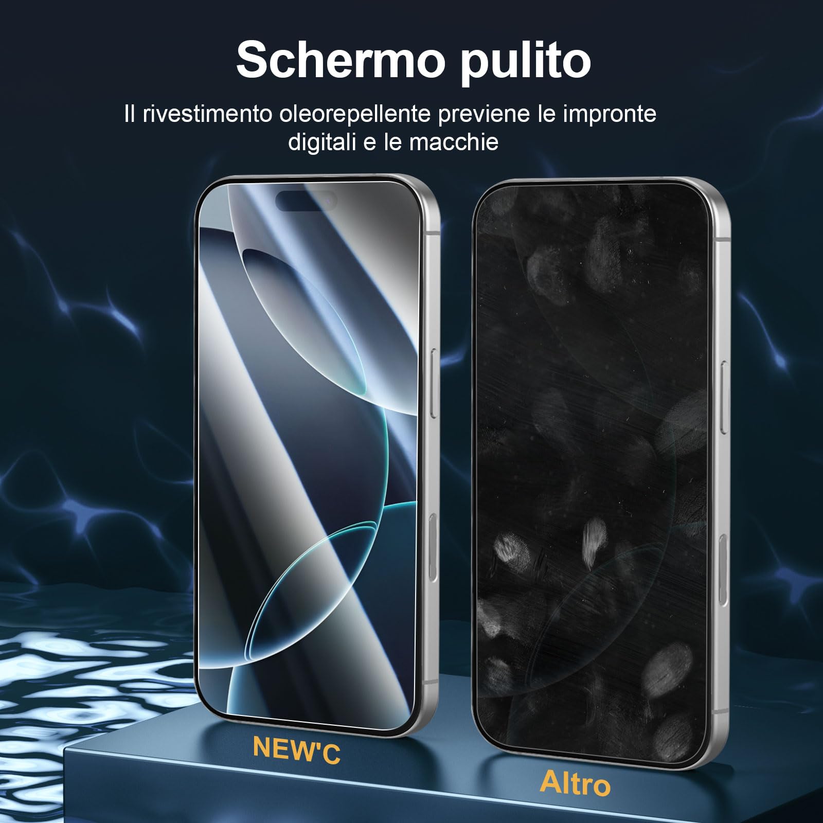 NEW'C 3 Pezzi, Vetro Temperato per iPhone 17 Pro Max, iPhone 16 Pro Max (6,9 pollici), Pellicola Prottetiva Anti Graffio - Ultra resistente - Trasparente HD - Strumento di installazione facile incluso