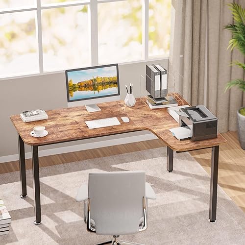 Miniatura 10 de EUREKA ERGONOMIC Escritorio de computadora en forma de L de esquina negra de 60 pulgadas, para oficina en casa, juegos, estudio, mesa de escritura,