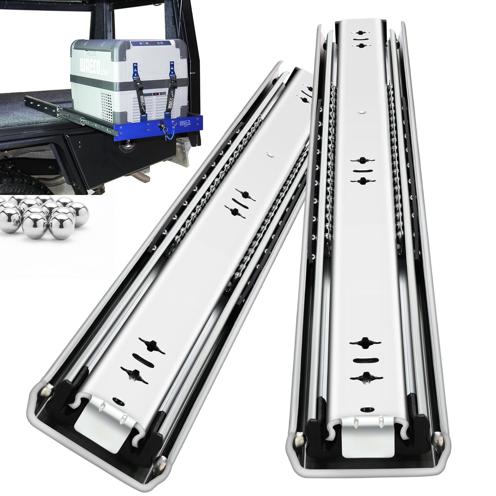 YENUO Heavy Duty Drawer Slides Full Extension 12 14 1618 20 22 24 26 28 30 32 34 36 38 40 Inch Side Mount Ball Bearing RailsTrack Guide Glides Runners