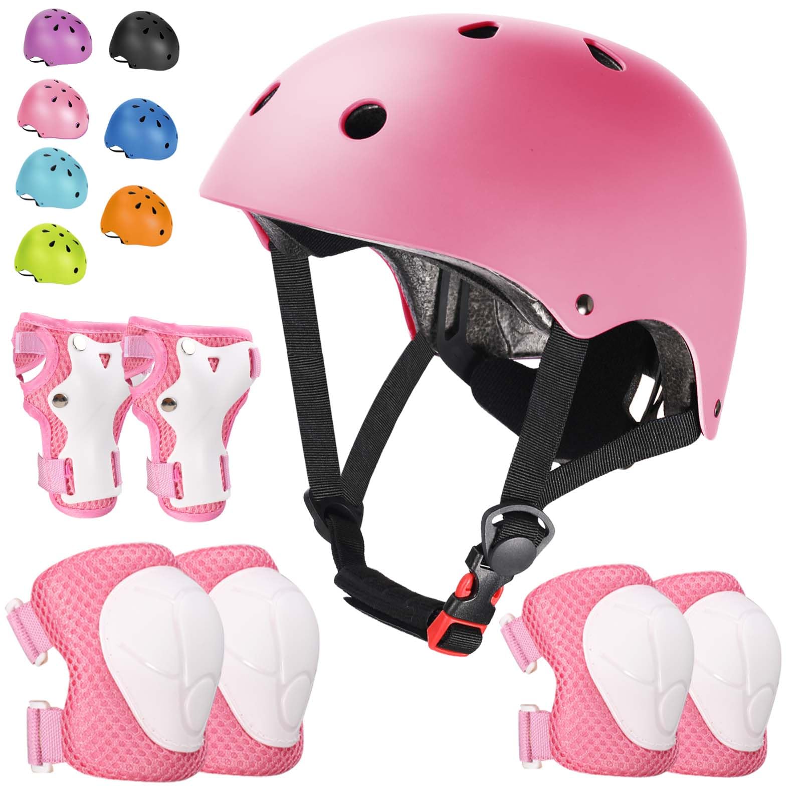 Kids Bike Helmet Set Adjustable Helmet for Ages 3-15 Kids Toddler Boys Girls Youth, Multi-Sport Bicycle Skateboarding Football Rollerskating Scooter