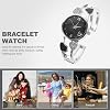 Hemobllo Ladies Silver Bangle Watch-Rhinestone Heart-Shaped Bracelet Watches for Women, Fashionable Silver Cuff Quartz Wrist Watches, Elegant Ladies Bracelet Watch for Women & Girls