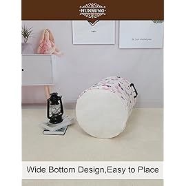 HUNRUNG Laundry Hamper,Large Canvas Fabric Lightweight Storage Basket Toy Organizer Dirty Clothes Collapsible Waterproof for College DormsRound-Butterfly