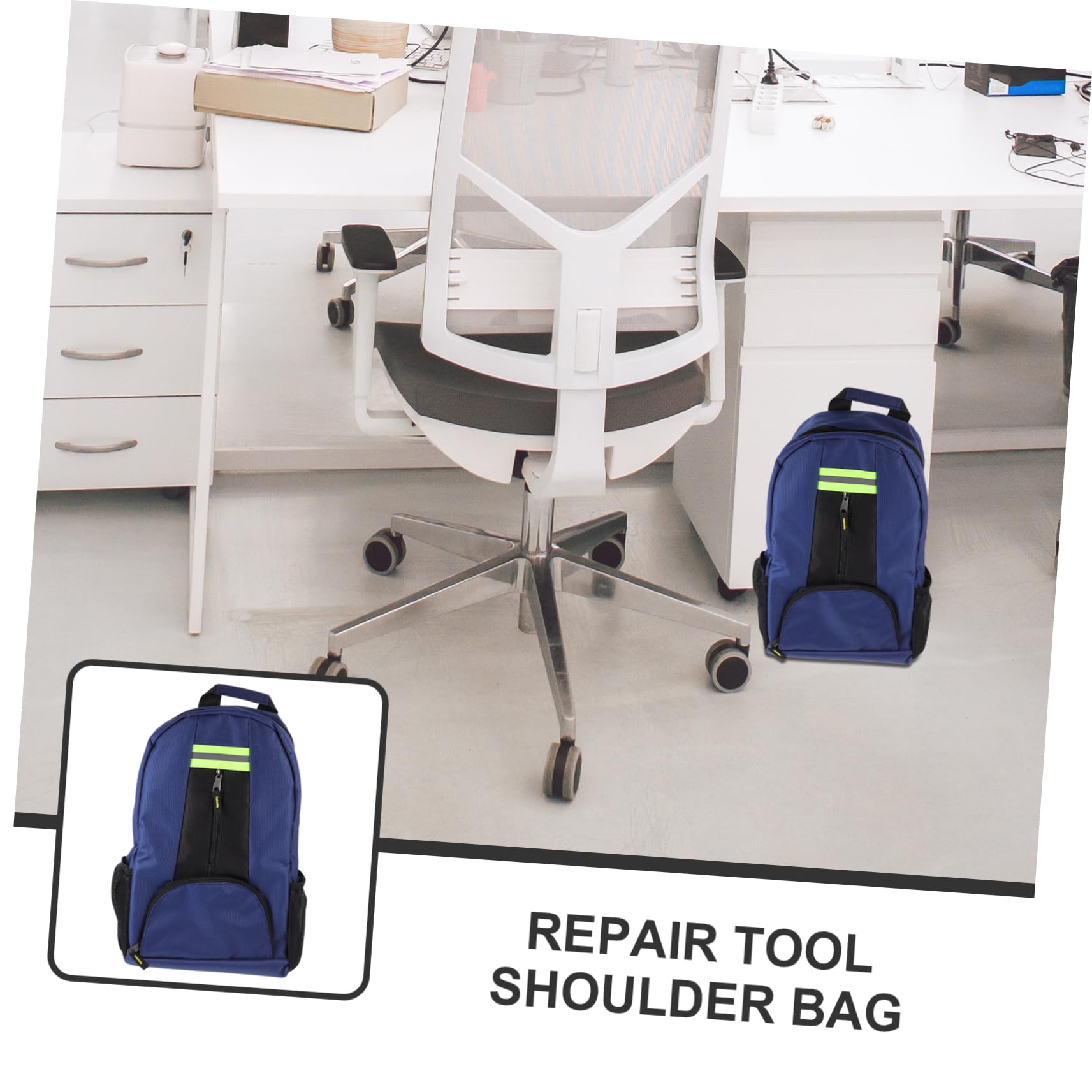 Borsa Porta Attrezzi a Doppia Spalla in Canvas Spesso Blu