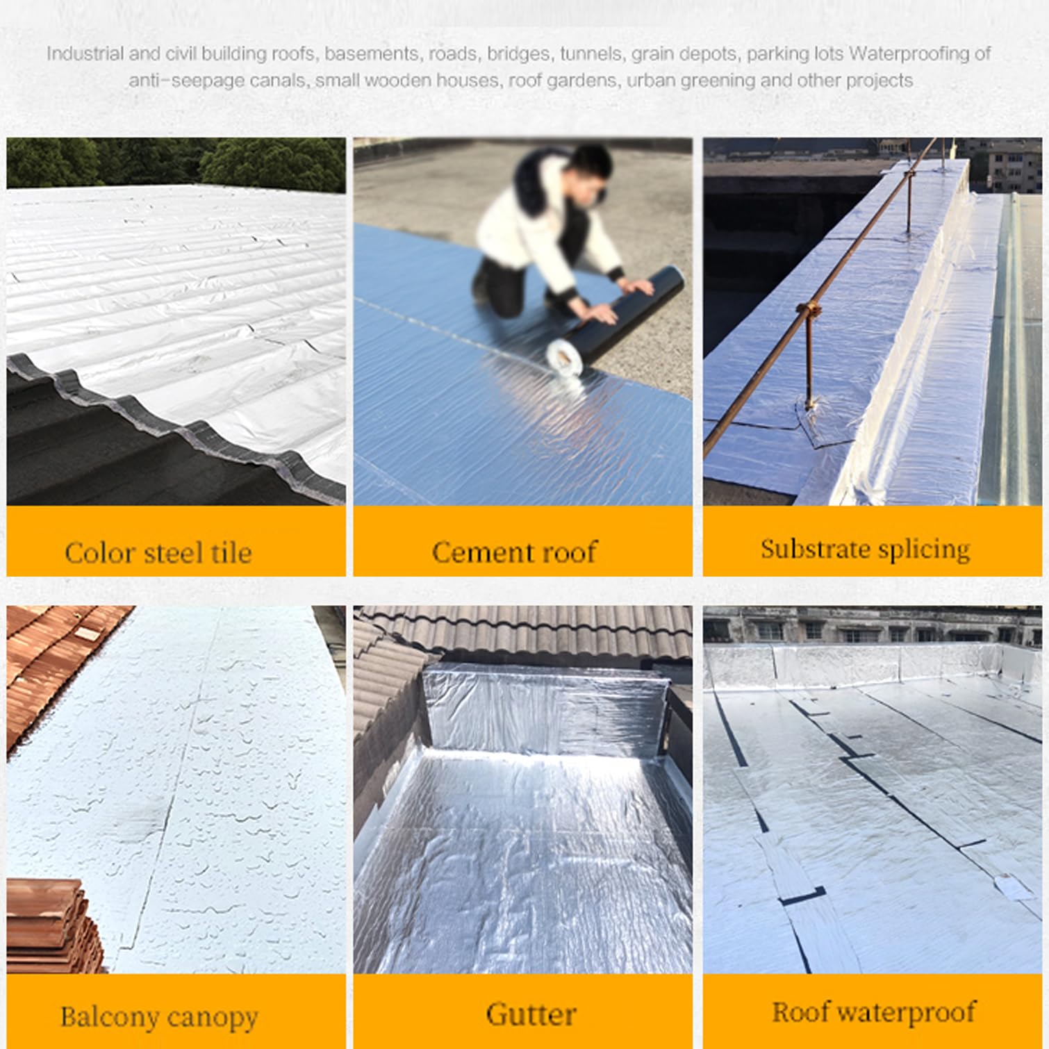 Cinta de reparación de betún, autoadhesiva, cinta de butilo de aluminio para uso al aire libre, cinta impermeable para fugas, grietas, paredes, tuberías, chimeneas, techos, barcos, sellador, ancho x