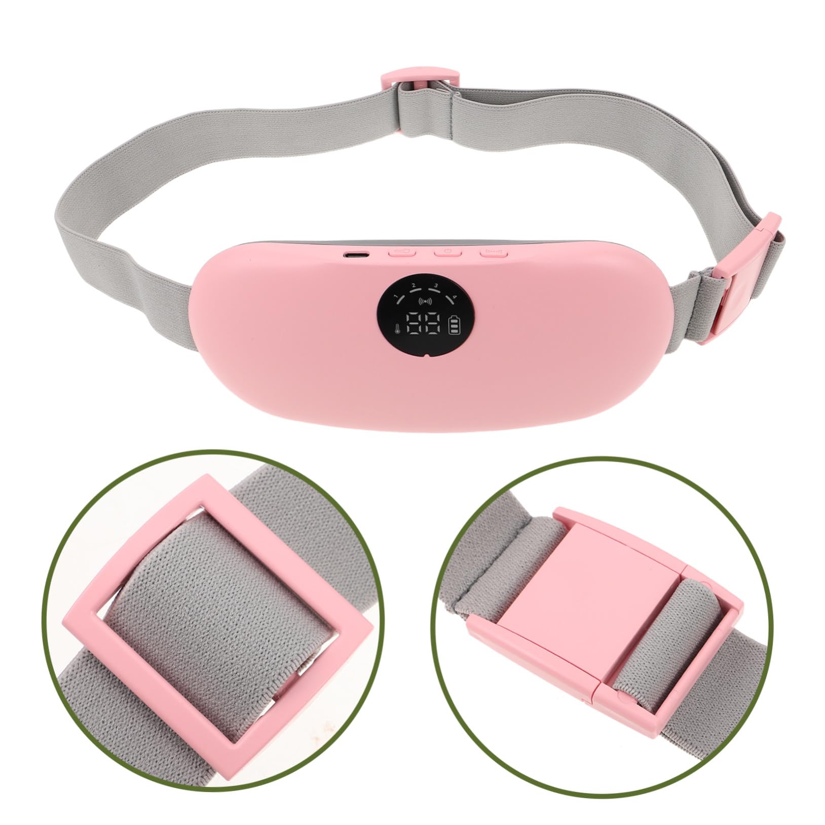 VALICLUD Cinturón Menstrual Masajeador Portátil con Calor Ajustable, Almohadilla Térmica Abdominal Ultrafina Rosa para Alivio de Calambres en Cintura, Calentador Térmico para Uso Diario Femenino