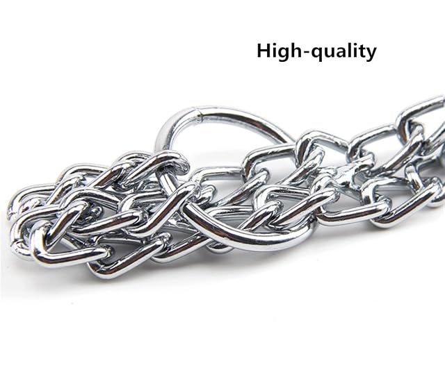 Foto 4 de 6 de JWPC Collar de Doble eslabón de Metal para Perros medianos y Grandes, para Paseo y adiestramiento (2.5mm*55cm)